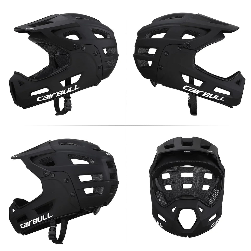 Full Face Bike Helmet Adult Cycling Helmet with Detachable Chin Guard and Visor for Mountain Biking