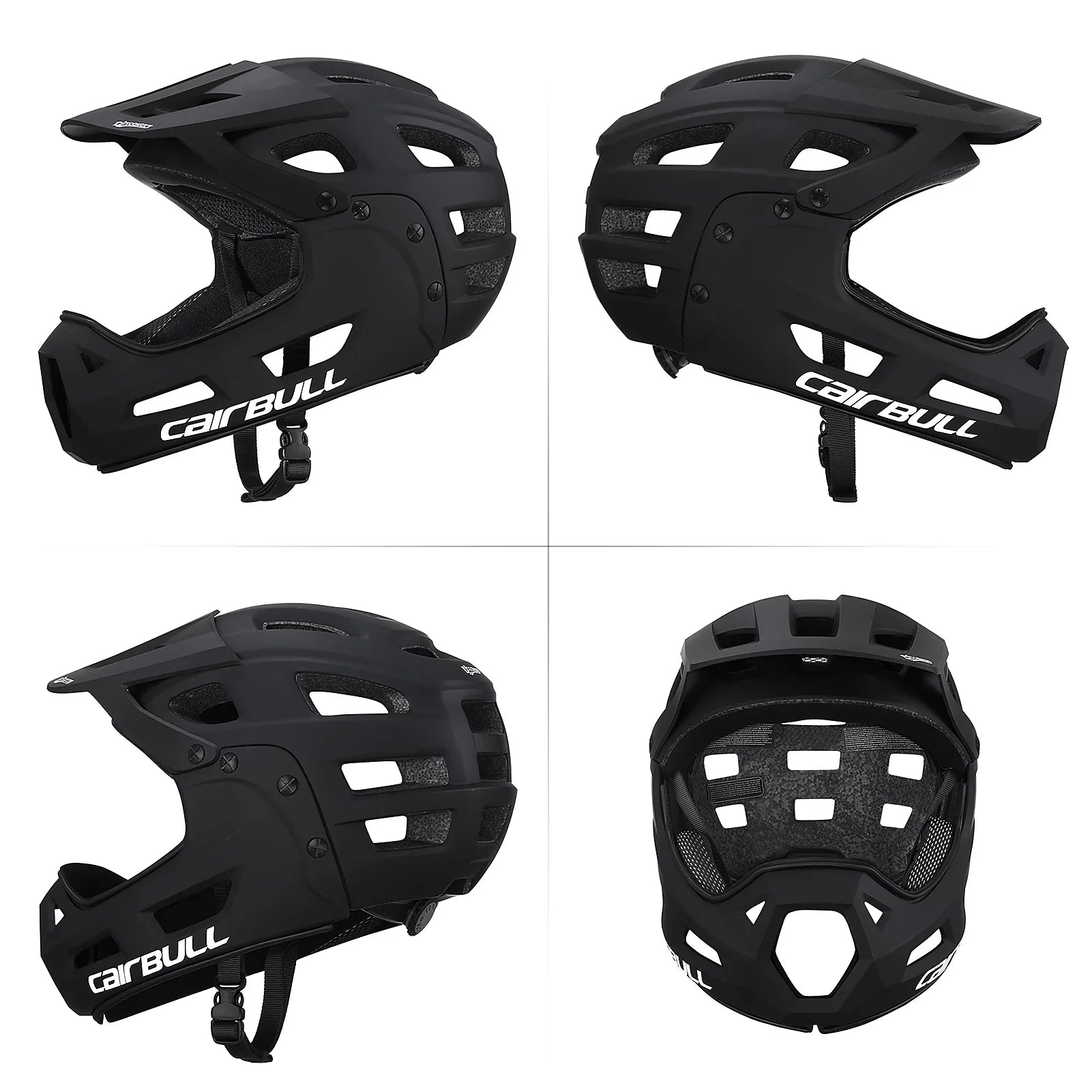 Full Face Bike Helmet Adult Cycling Helmet with Detachable Chin Guard and Visor for Mountain Biking