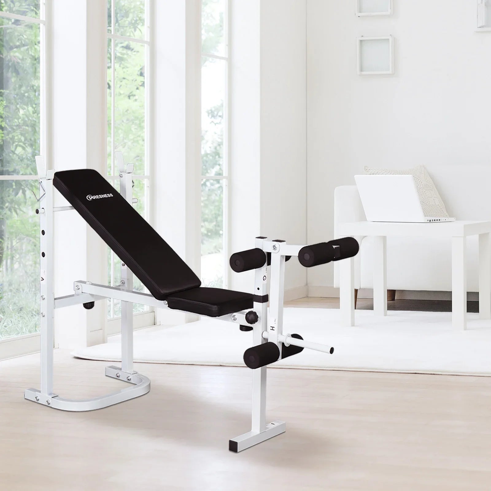 Winado Adjustable Olympic Weight Bench, with Squat Rack