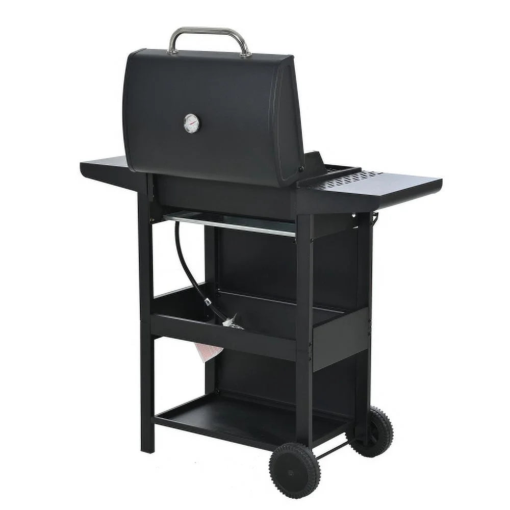 Forclover Stainless Steel Portable Propane Gas Grill, 3-Burner  Grill with Top Cover Lid, Wheels, and 2 Side Shelves, for Outdoor Patio Garden Picnic Backyard