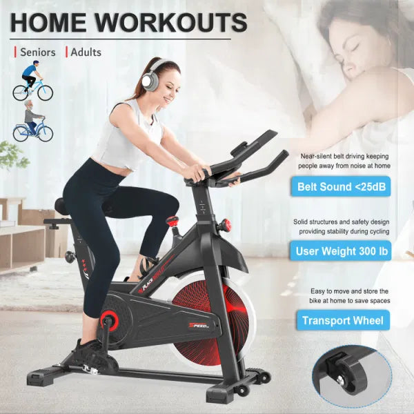 Cycling Exercise Bike Stationary, Home Gym Workout Fitness Bike with Comfortable