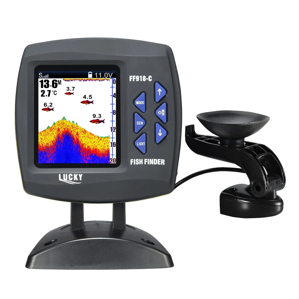 Tomshoo Fish Finder Wired Transducer Sensor Fishfinder 45 Degrees Underwater Fishing Portable Fish Finder Waterproof Underwater Monitor  Fish Locator Boat Fishfinder Fish Detector