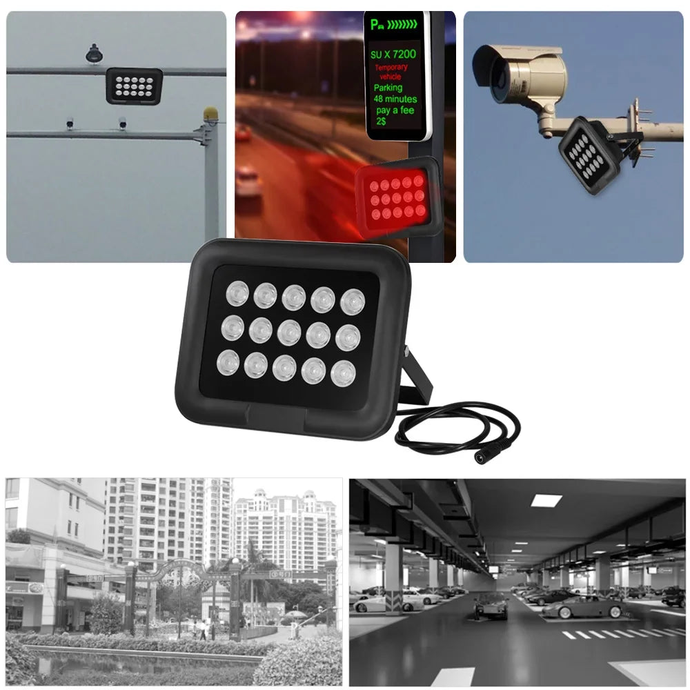 15pcs Array   Infrared Illuminator, Wide Angle Long Range Night Vision, Outdoor Waterproof, Suitable for  Cameras