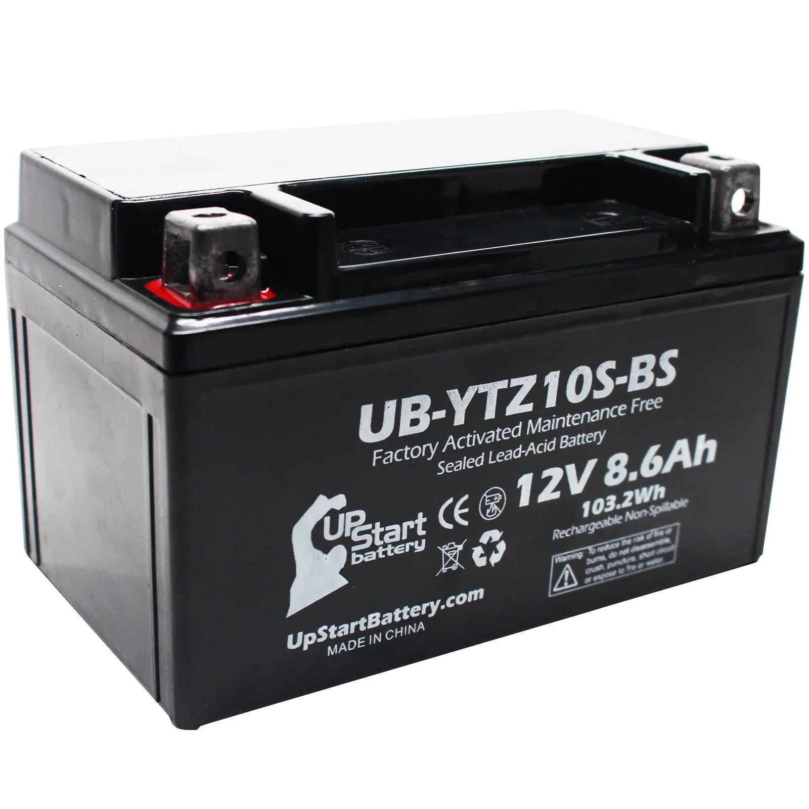 5-Pack UpStart Battery Replacement for 2010 Yamaha Maxam 250CC Factory Activated, Maintenance Free, Scooter Battery - 12V, 8.6Ah, -YTZ10S-