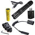 Nitecore New P12 Version  Flashlight - 1200 Lumens w/NL2150HPR Battery,  Cord, Offset Mount, RSW3 Pressure Switch,  and  3Amp Wall Adapter