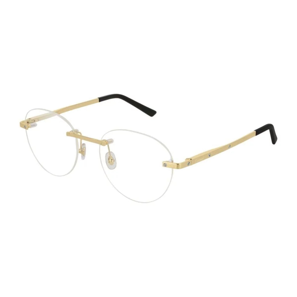 Cartier CT0109O-003 Gold Round Metal Unisex Eyeglasses