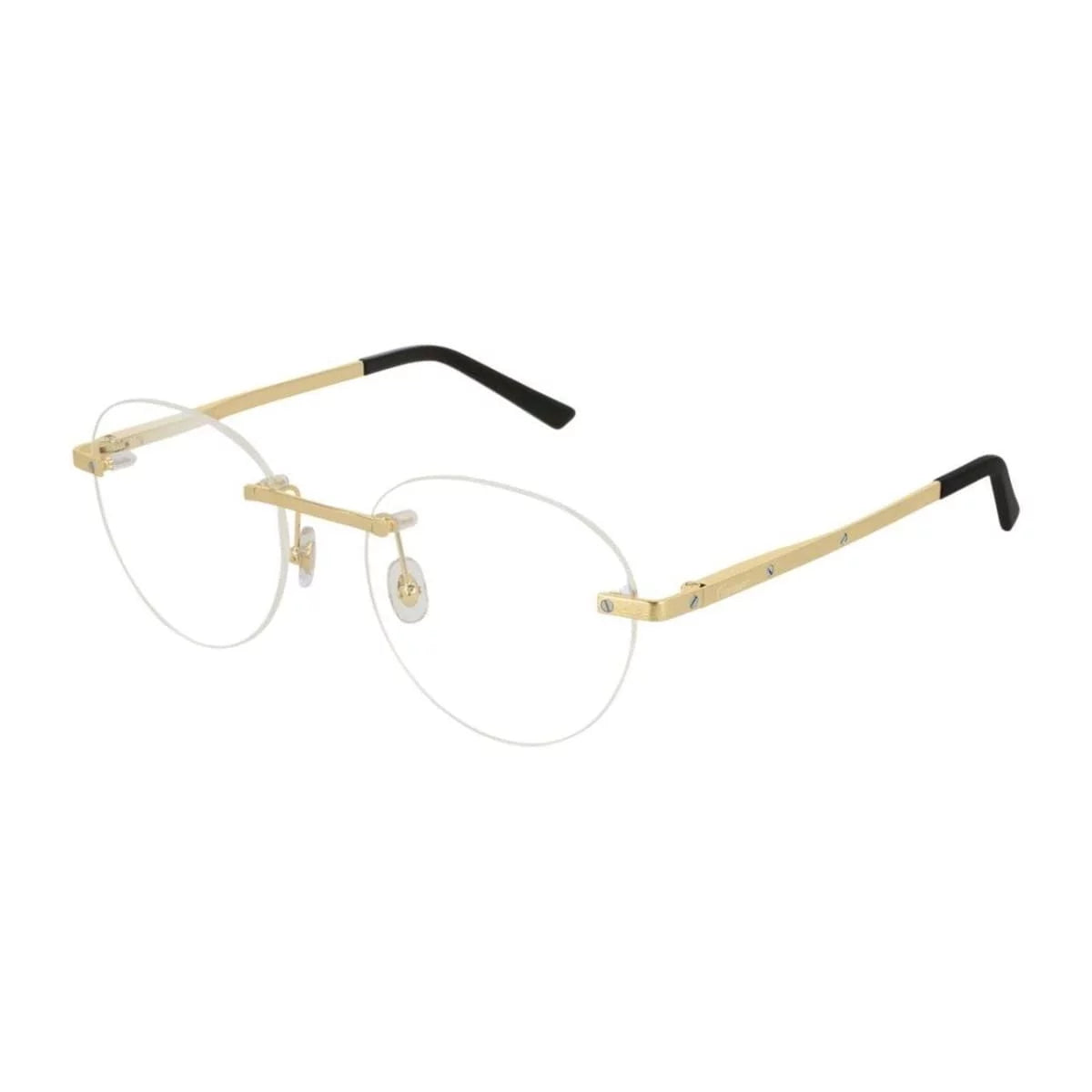 Cartier CT0109O-003 Gold Round Metal Unisex Eyeglasses