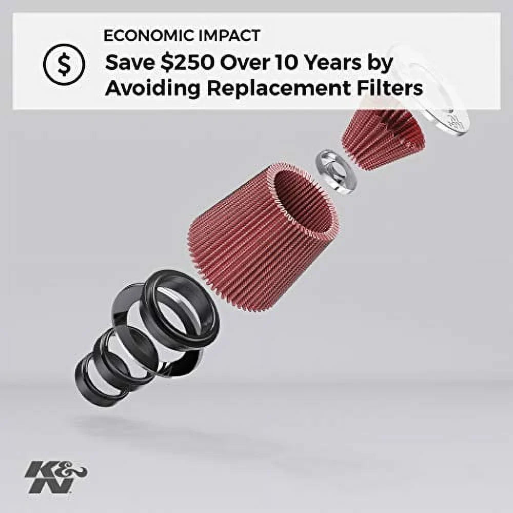 K&N Universal Clamp-On Engine Air Filter: Washable and Reusable: Round Tapered; 6 in (152 mm) Flange ; 8.5 in (215.9 mm) Height; 7.5 in (191 mm) Base; 5 in (127 mm) Top , -1041