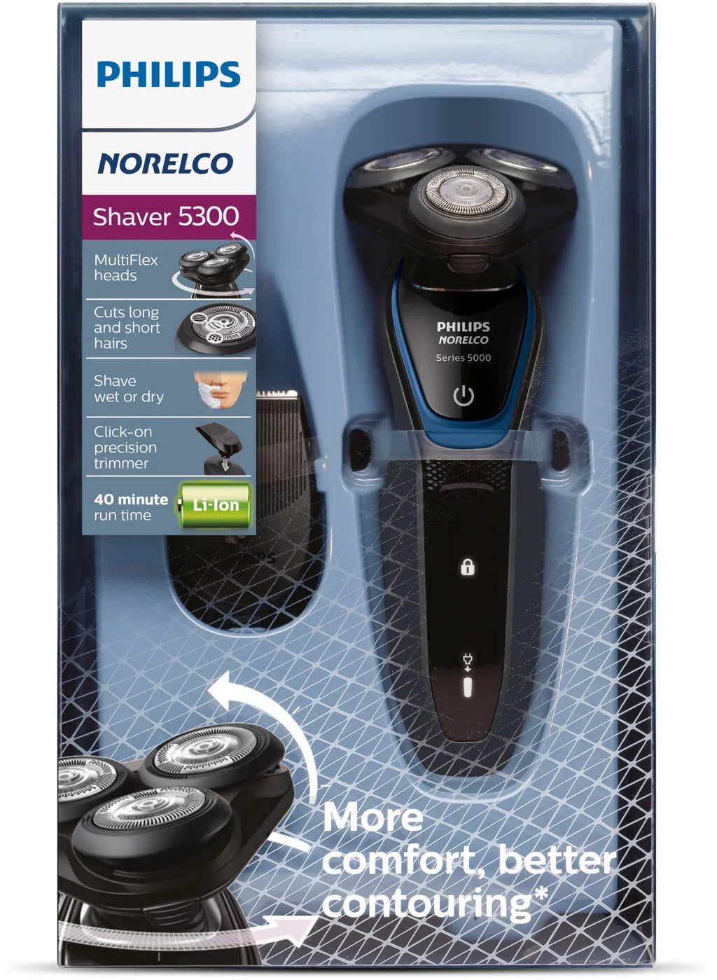 Philips Norelco 5300 Rechargeable Wet/Dry Electric Shaver S5203/81