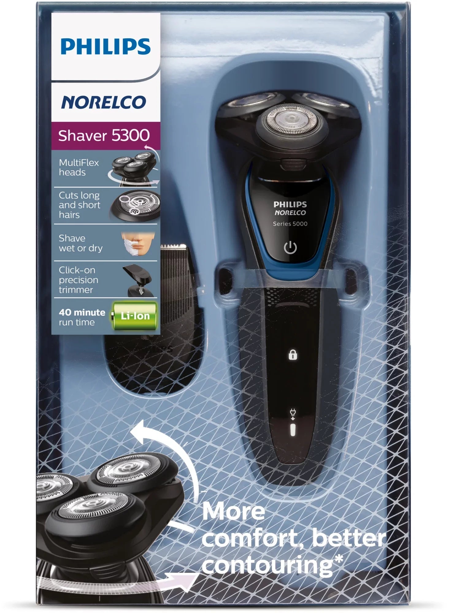 Philips Norelco 5300 Rechargeable Wet/Dry Electric Shaver S5203/81