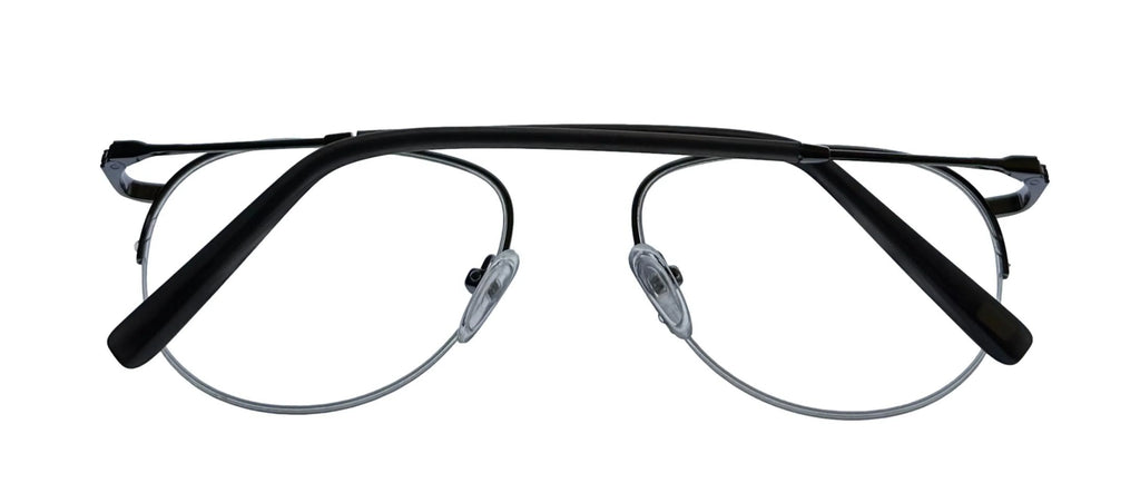 Jones New York Mens Gunmetal Rimless Metal Eyewear Aviator Frame. J359. 53mm