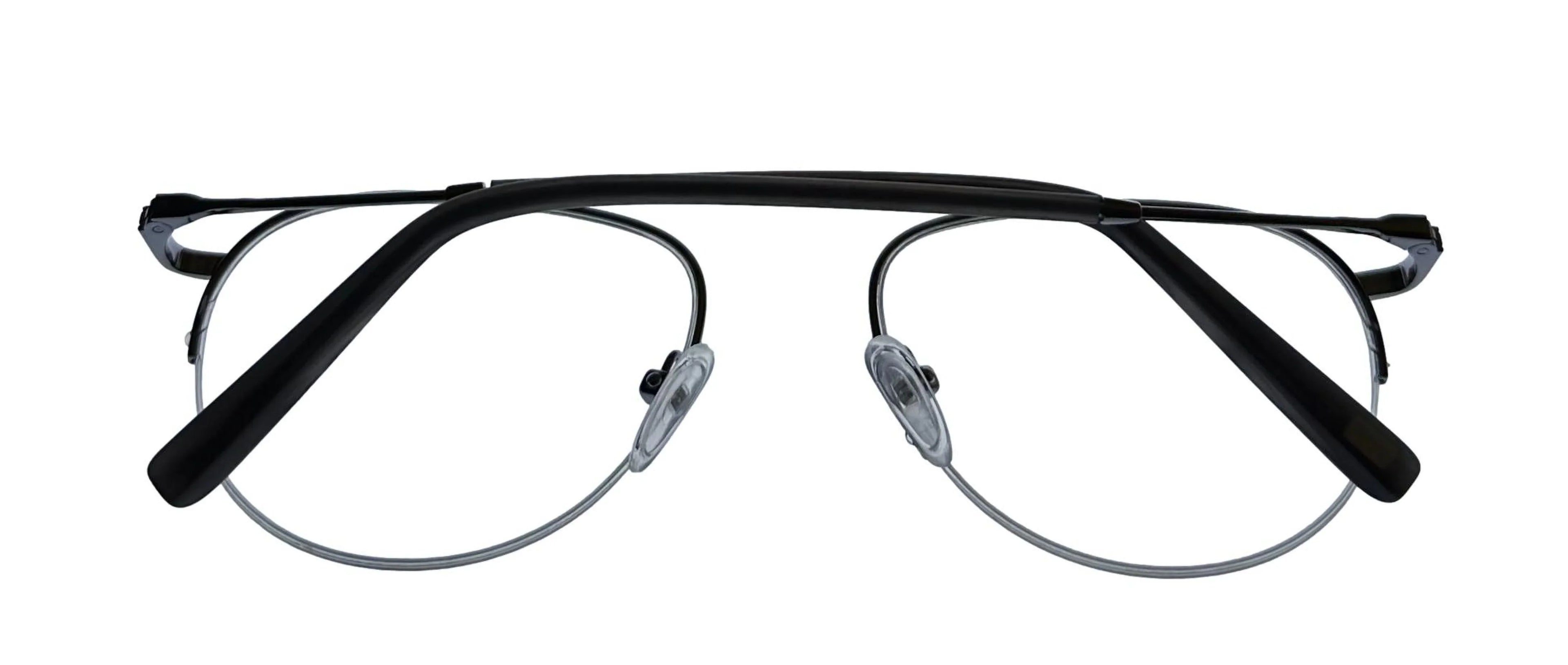 Jones New York Mens Gunmetal Rimless Metal Eyewear Aviator Frame. J359. 53mm