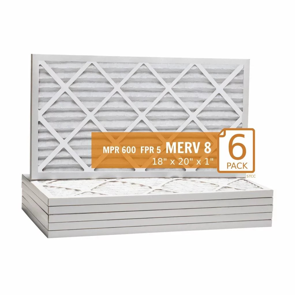 18x20x1 Key Pleat Purolator Air Filter -  8 (6 Pack)