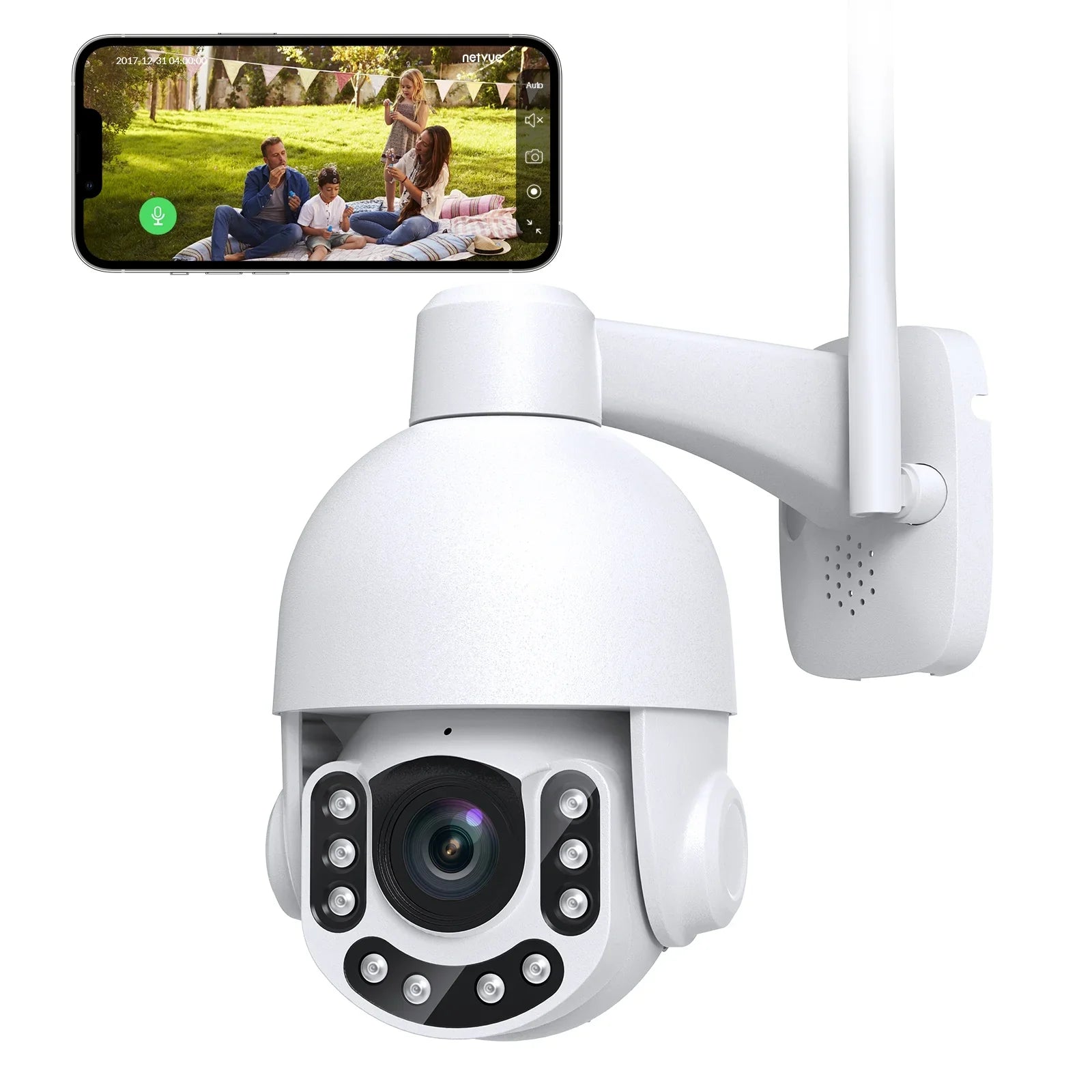 Netvue Outdoor Security Camera, 2K 3MP Home Surveillance Camera,  Security Camera with Wifi Connection