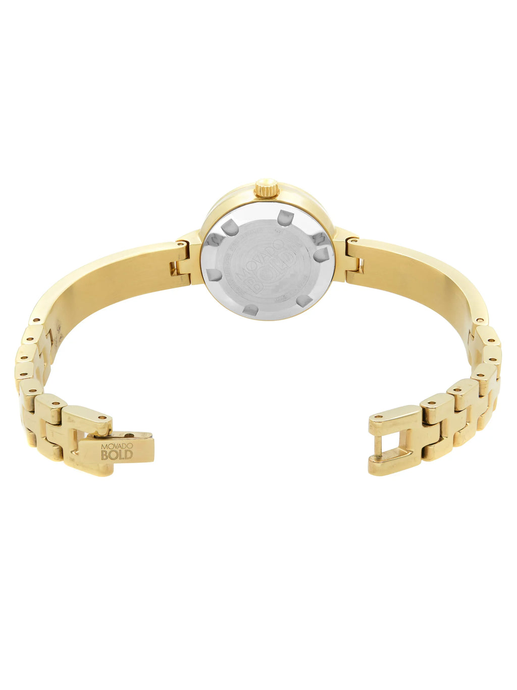 Movado Bold Museum 25mm Gold Plated Steel Diamond Quartz Ladies Watch 3600322