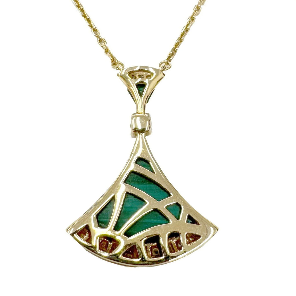 Pre-Owned  Bvlgari Diva Dream Necklace Malachite Diamond K18PG D0.28ct Pink Gold 7.3g Ladies Pendant (Good)