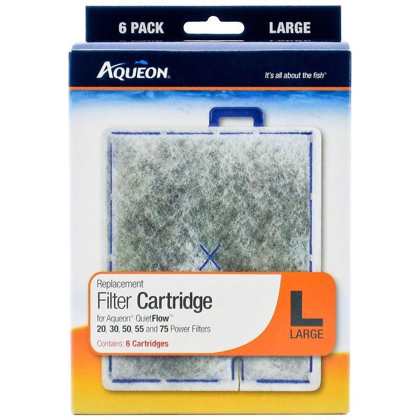 Aqueon QuietFlow Replacement Filter Cartridge Large (6 Count) Pack of 2