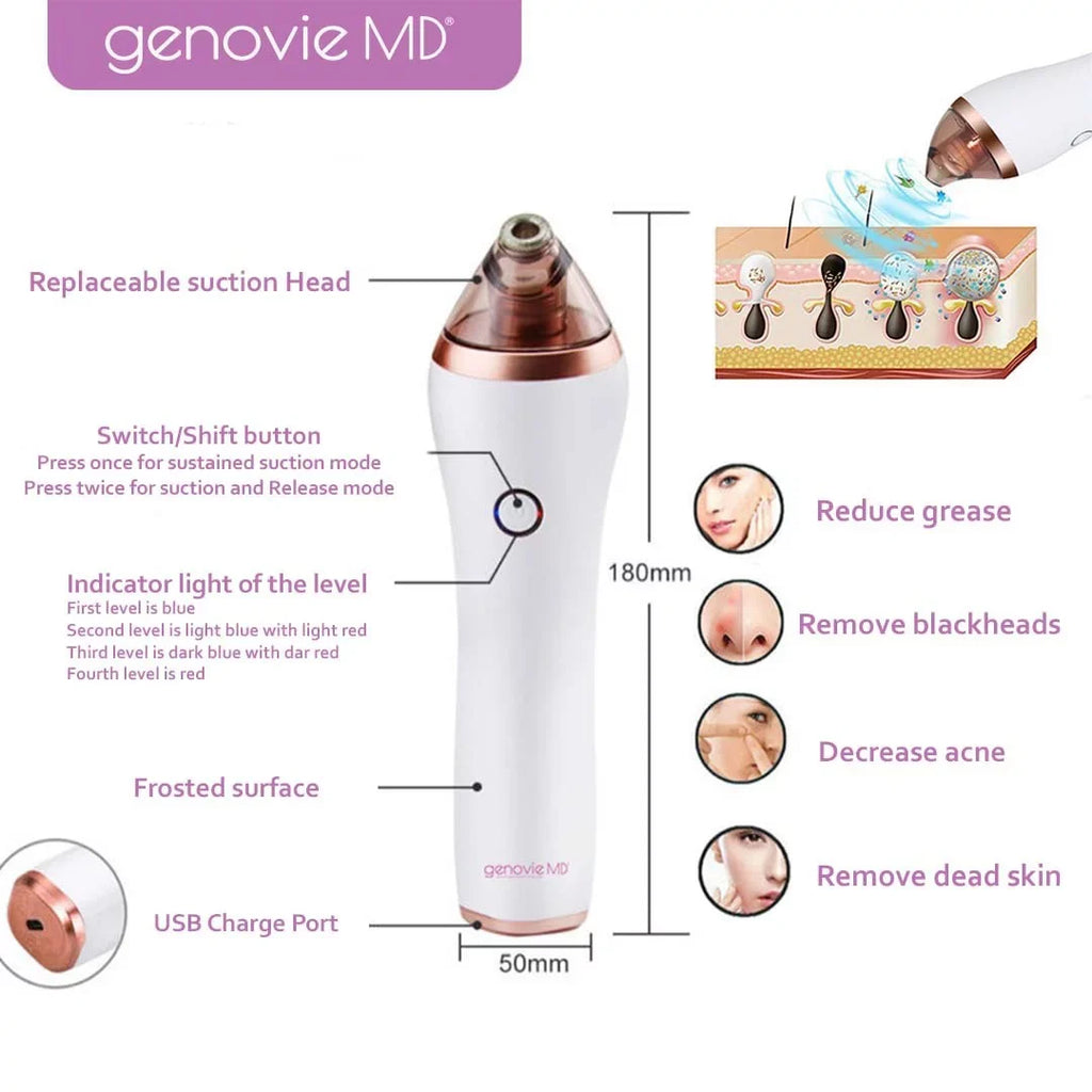 Genovie  Acne and Deep Pore Cleansing Kit for Face, Acne Remover, Blackhead Remover, Facial Skin Treatment, Vacuum Suction
