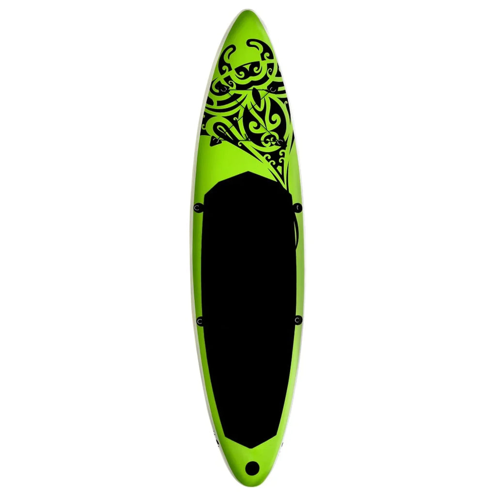 Carevas Inflatable Paddleboard Set 144.1"x29.9"x5.9" Green