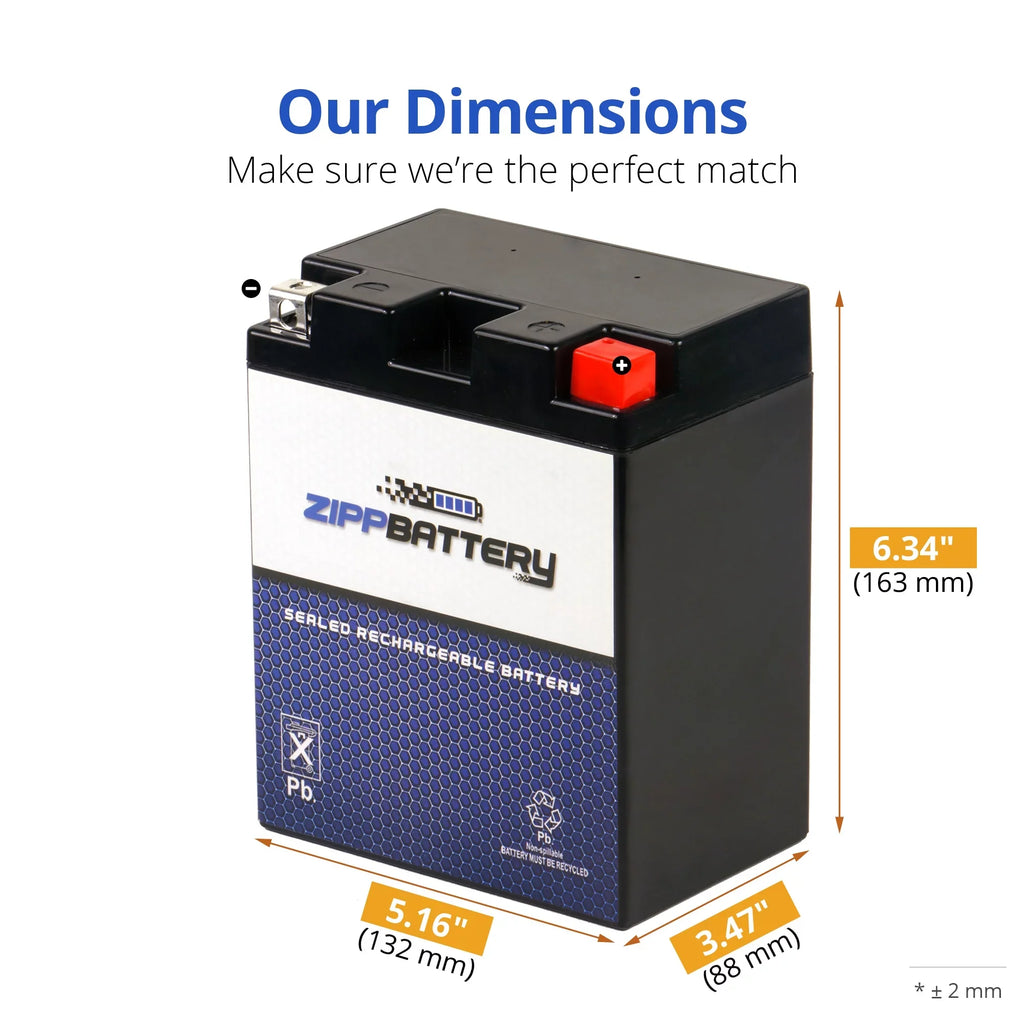 Zipp Battery YTX14AHL- (14AHL- 12 Volt,12 Ah, 210 ) Motorcycle Battery for Suzuki 1100cc Gsx-r1100 1990