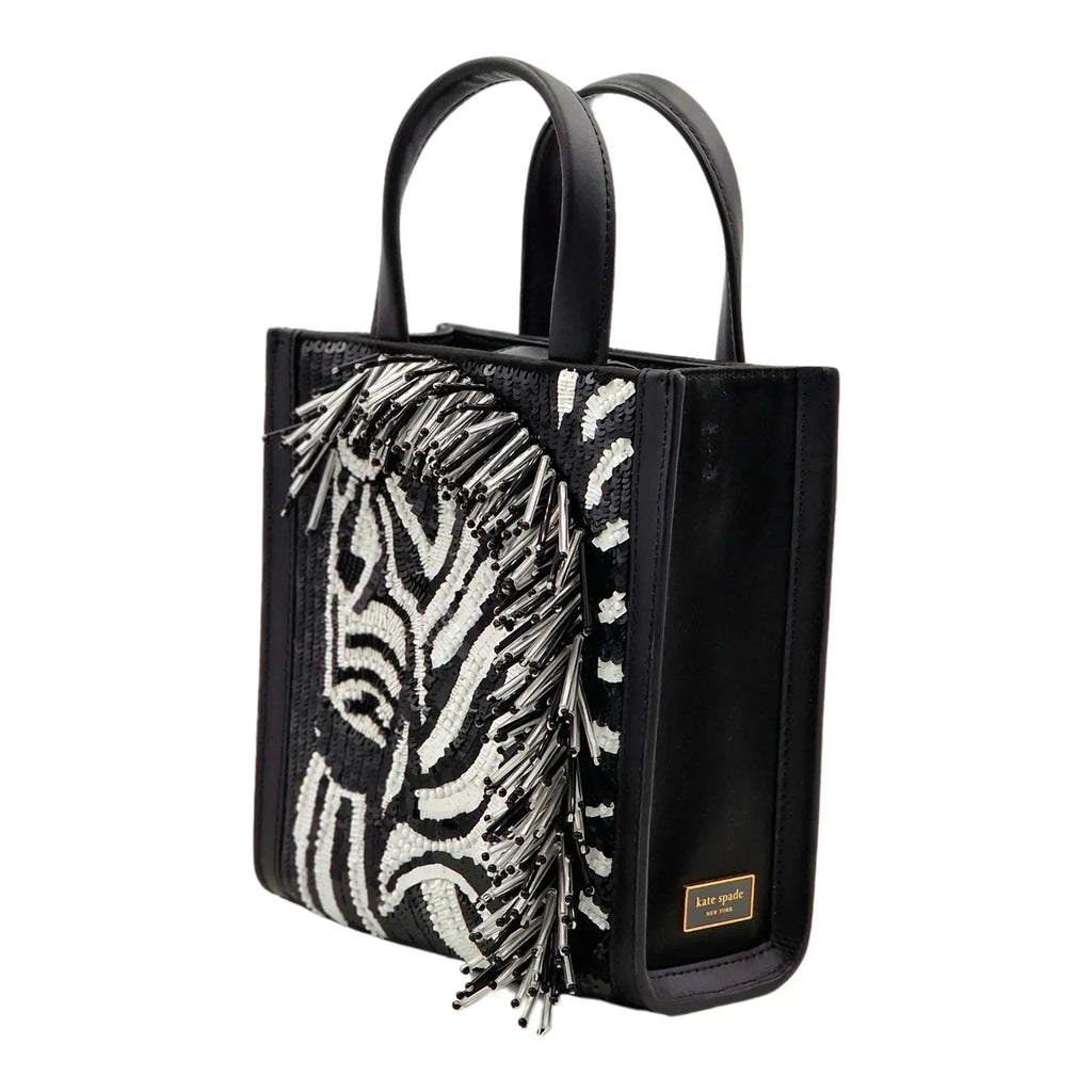 Kate Spade New York Manhattan Zebra Embellished Mini Tote