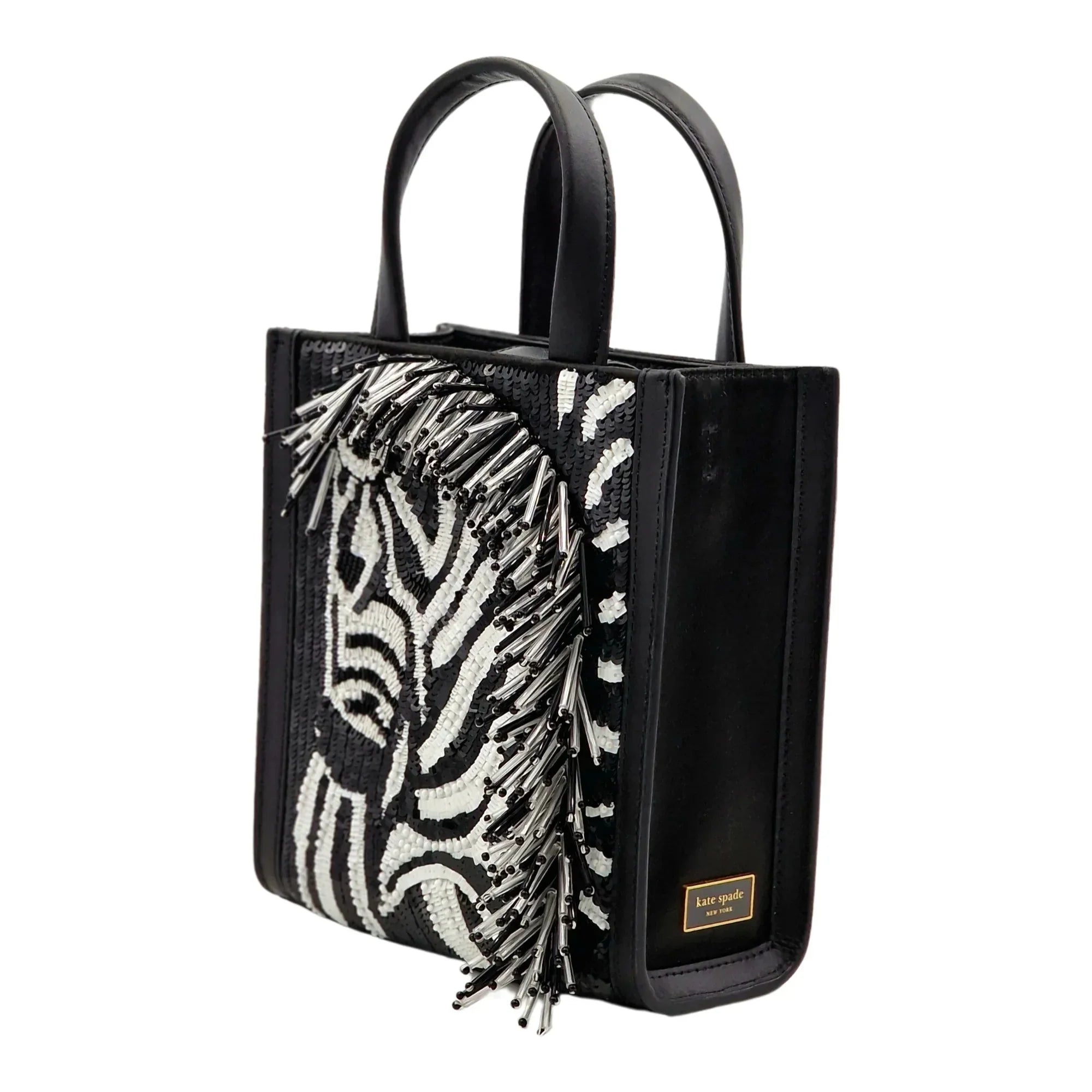 Kate Spade New York Manhattan Zebra Embellished Mini Tote