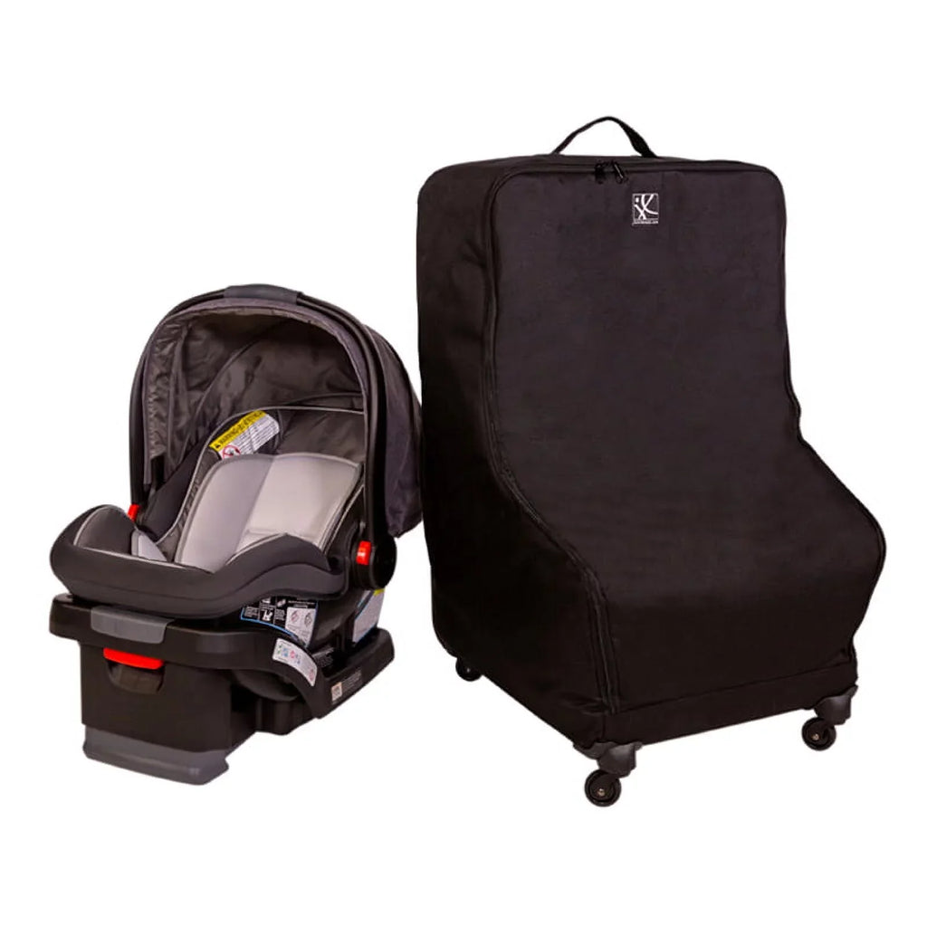 J.L. Childress Spinner Wheelie Deluxe Padded Car Seat Travel Bag and Carrier, Black