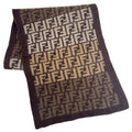Pre-Owned  Zucca pattern  scarf wool brown beige men's women's (Good)