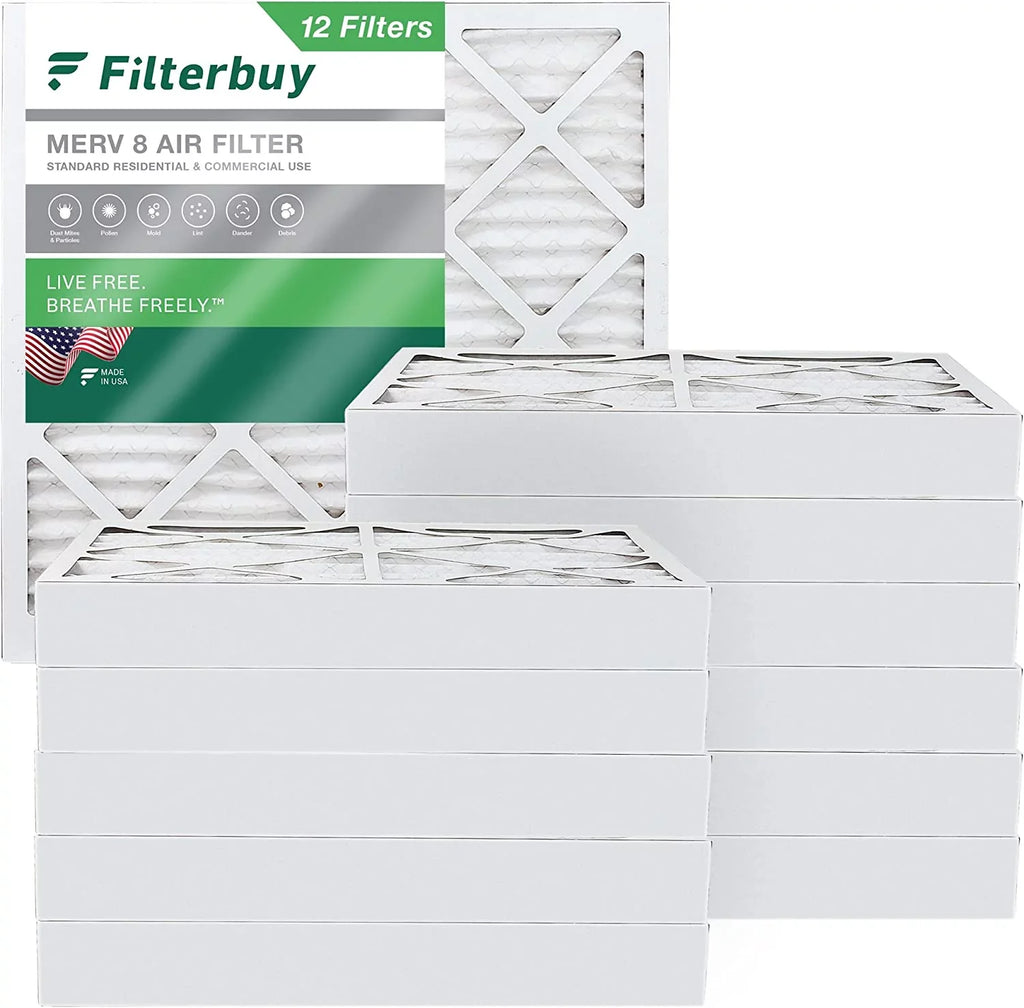 Filterbuy 20x20x4  8 Pleated   Furnace Air Filters (12-Pack)