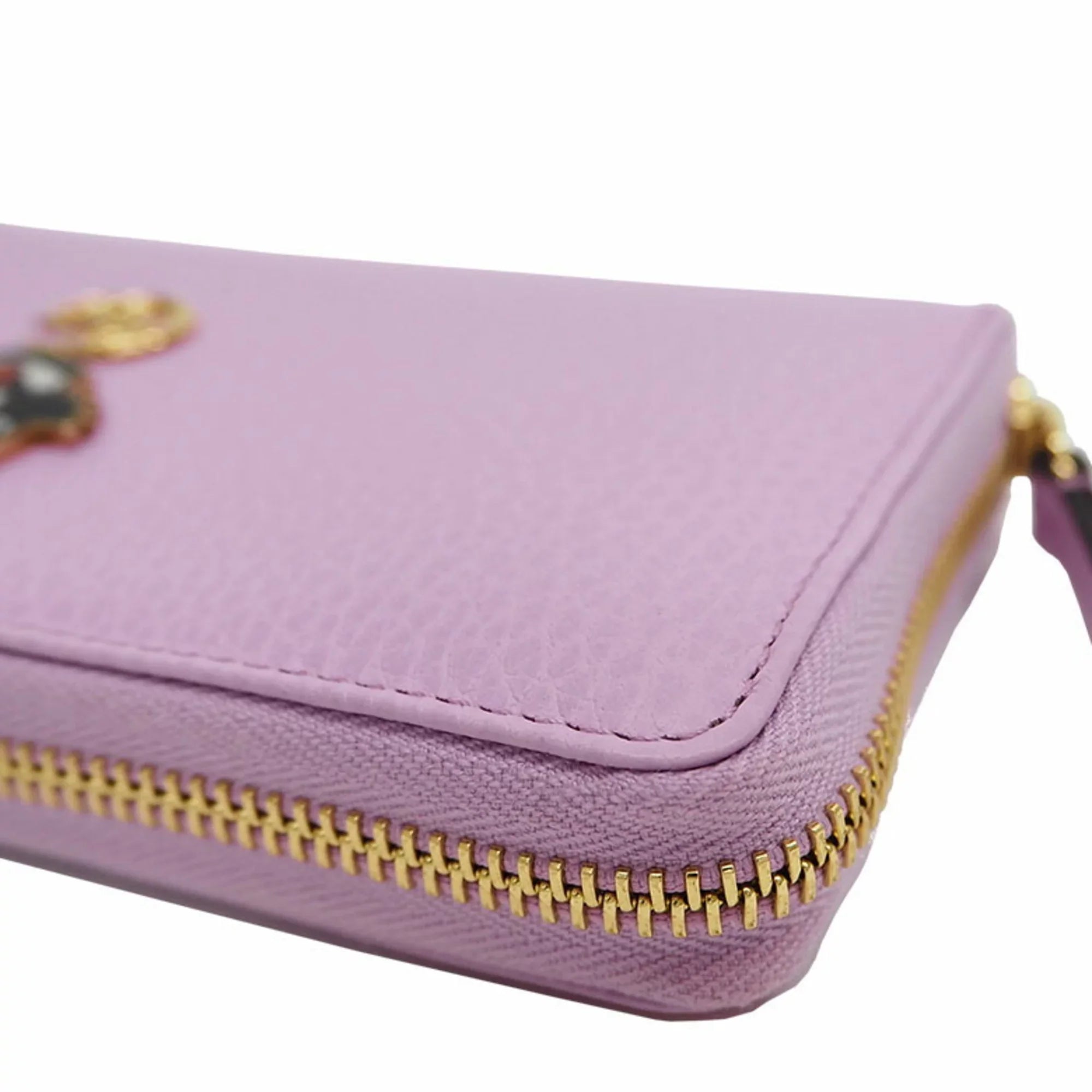 Pre-Owned  Gucci 499337  Marmont Bosco Zip Around Wallet Round Purse Light Pink Dog Boston Terrier (Like New)