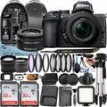 Nikon Z50 Mirrorless Camera with  Z  16-50mm  Lens + 2 Pack 32GB SanDisk Card + Case + Tripod + ZeeTech Accessory Bundle
