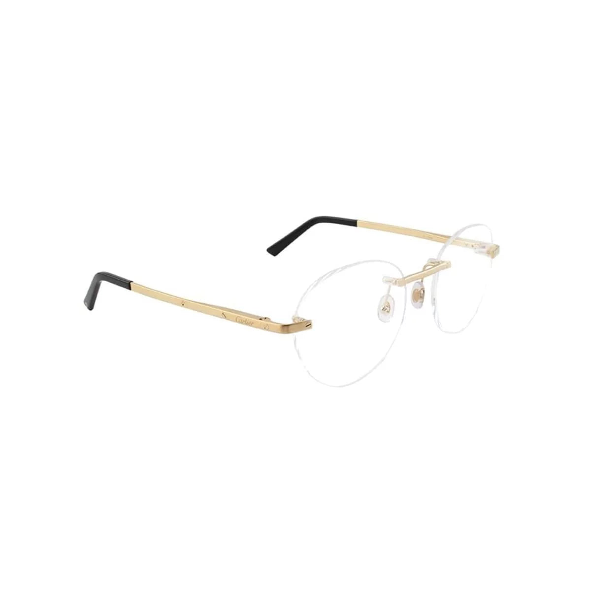 Cartier CT0109O-003 Gold Round Metal Unisex Eyeglasses