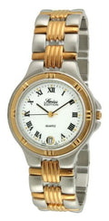 Swiss Edition Men's Two Tone Silver & 23K Gold Plated Luxury Roman Numeral White Dial Gold Bezel Dress Watch SE3606-M
