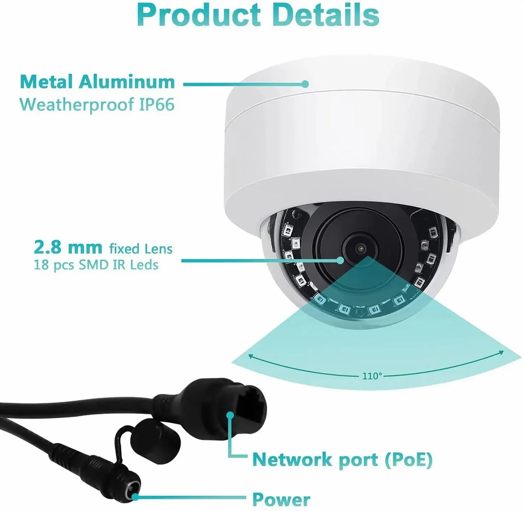 Anpviz 4MP  Camera Outdoor Fixed 2.8mm lens Security camera Built-in Mic Waterproof IP66 H.265 P2P   Night vision Onvif