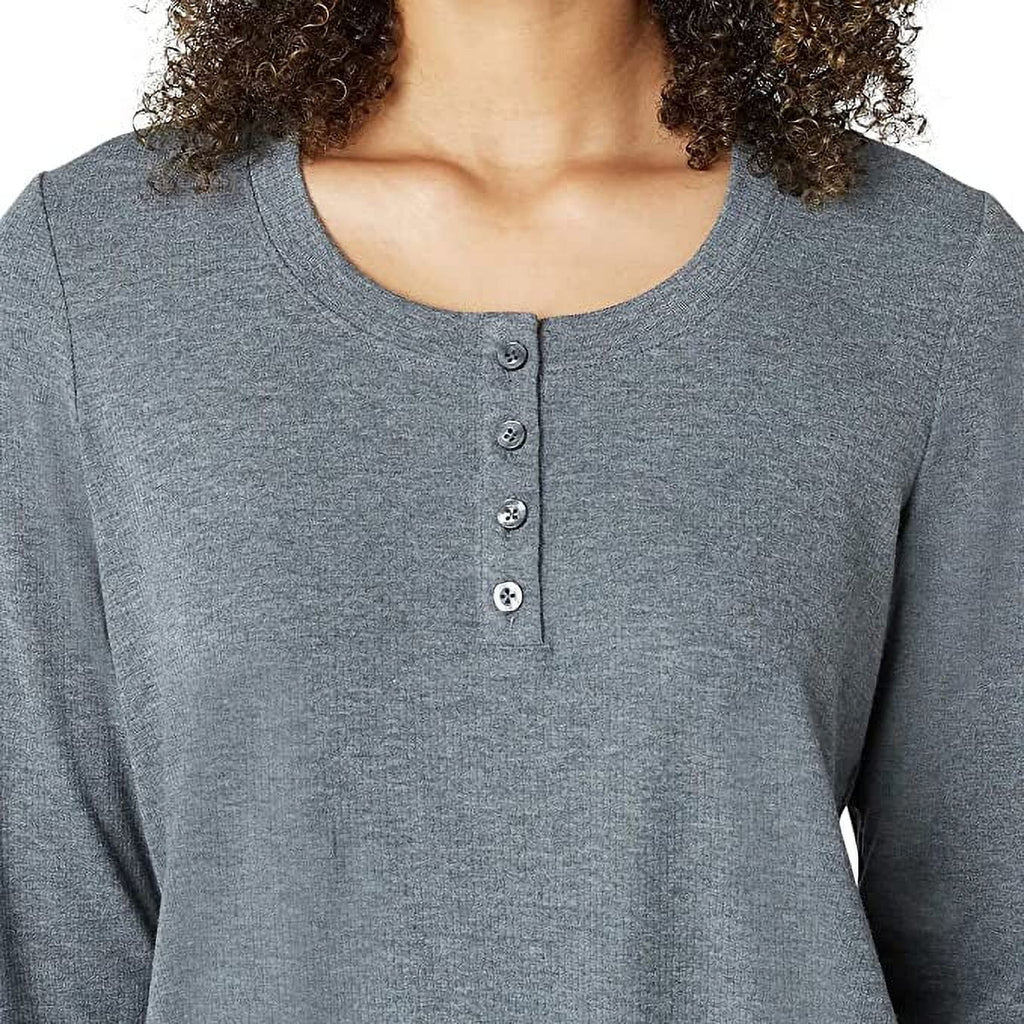 Eddie Bauer Womens 3-Piece Waffle Knit Pajama Set (Gray, Small)