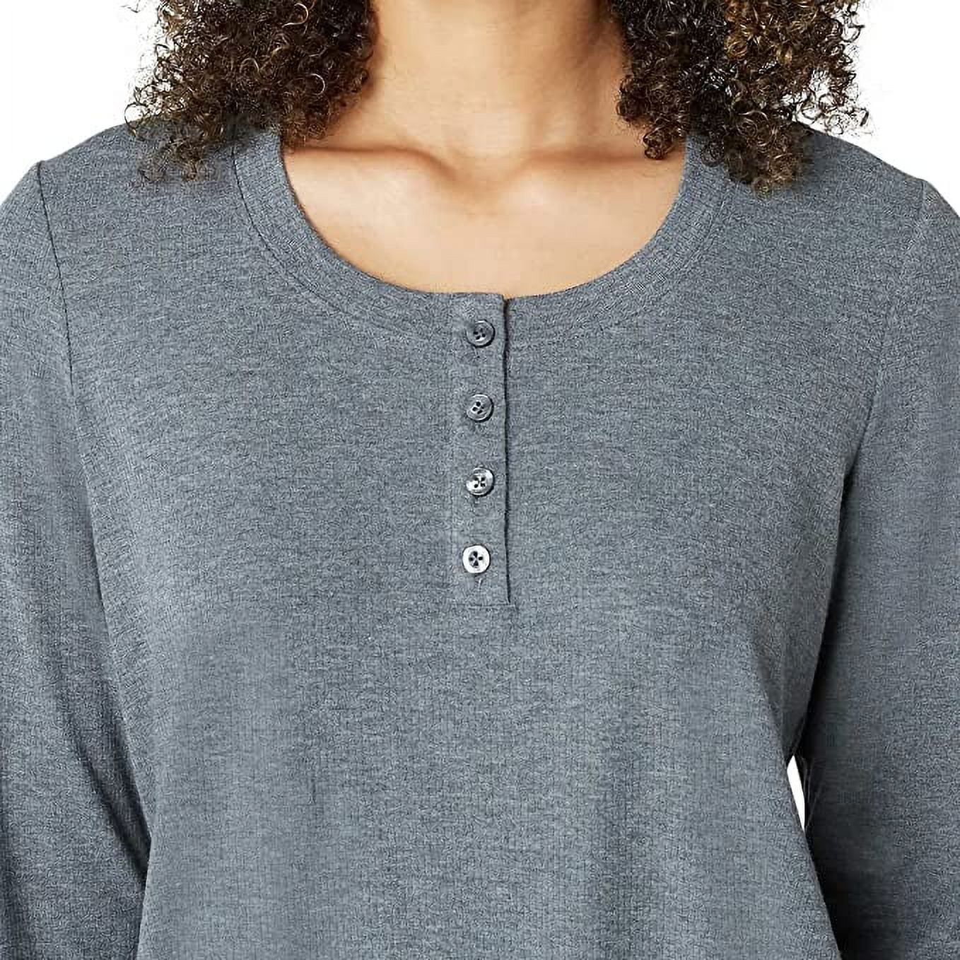 Eddie Bauer Womens 3-Piece Waffle Knit Pajama Set (Gray, Small)