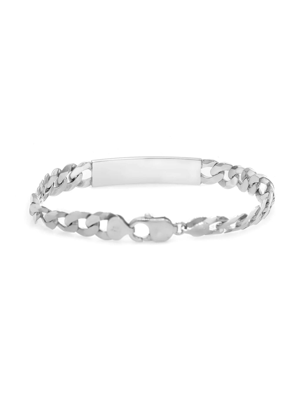 Curb Cuban Link Chain Mens  Polished Bracelet 925 Sterling Silver 9 Inches