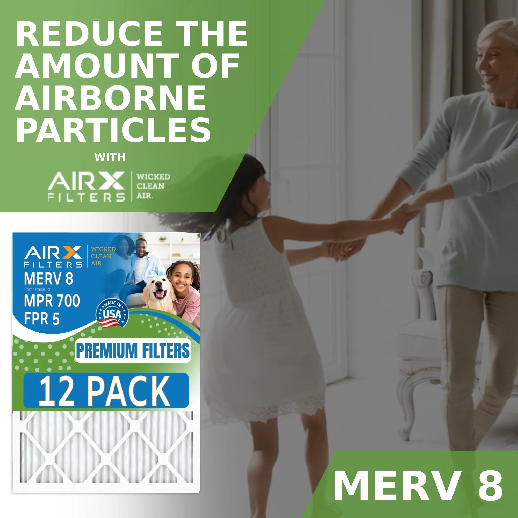 16x16x1 Air Filter  8 Rating, 12 Pack of Furnace Filters Comparable to  700 &  5 - Made in  by     .