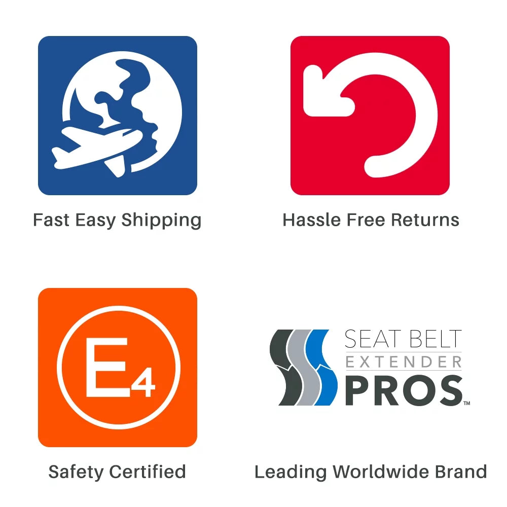 E4 Safety Certified Rigid Seat Belt Extension - Type Z, Black, 7 Inches from Seat Belt Extender Pros