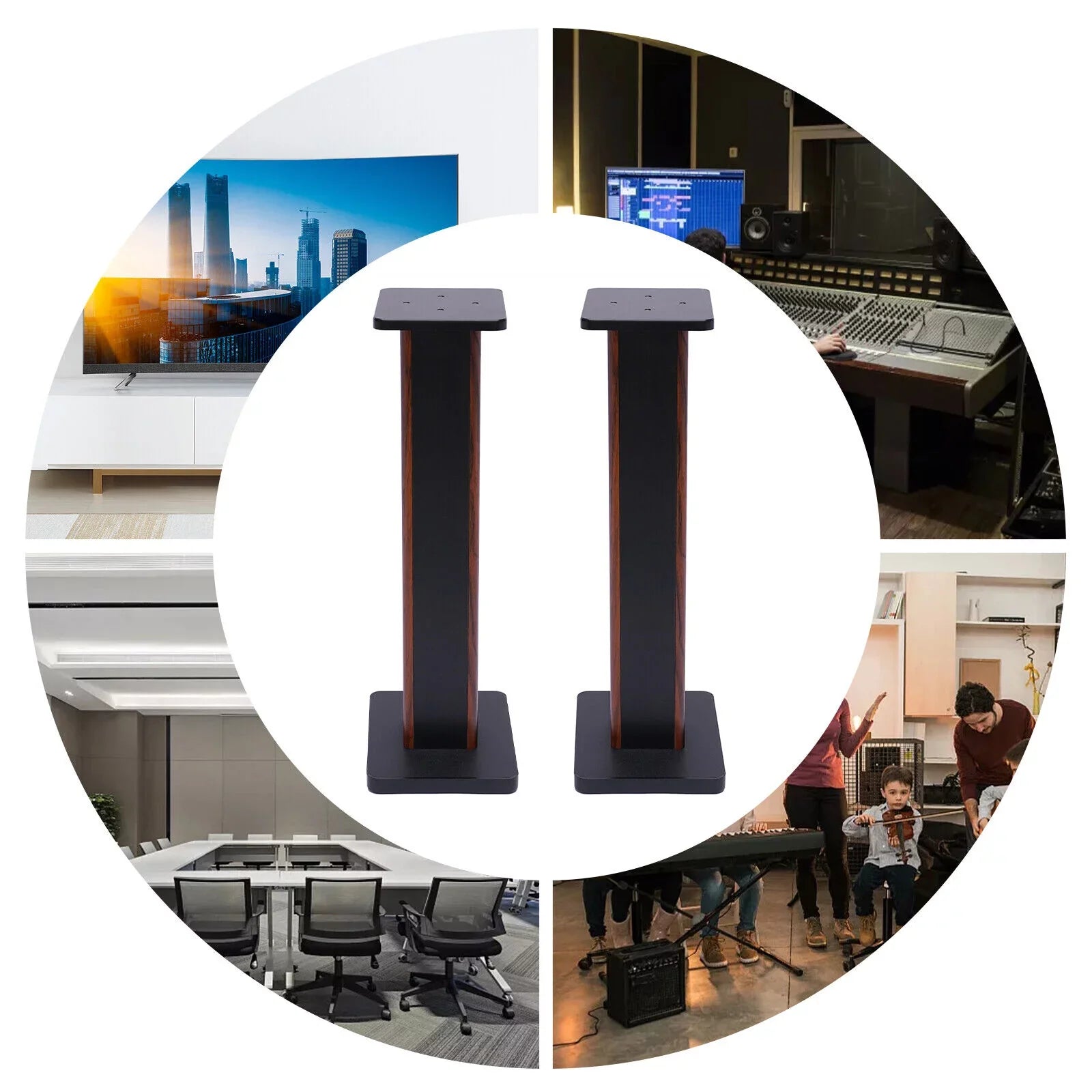 2x28" Studio Speaker Holder Monitor Stands Home Theater Multimedia Speaker Stand