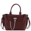 Michael Kors Merlot Leather Small Belted Hamilton Legacy Satchel