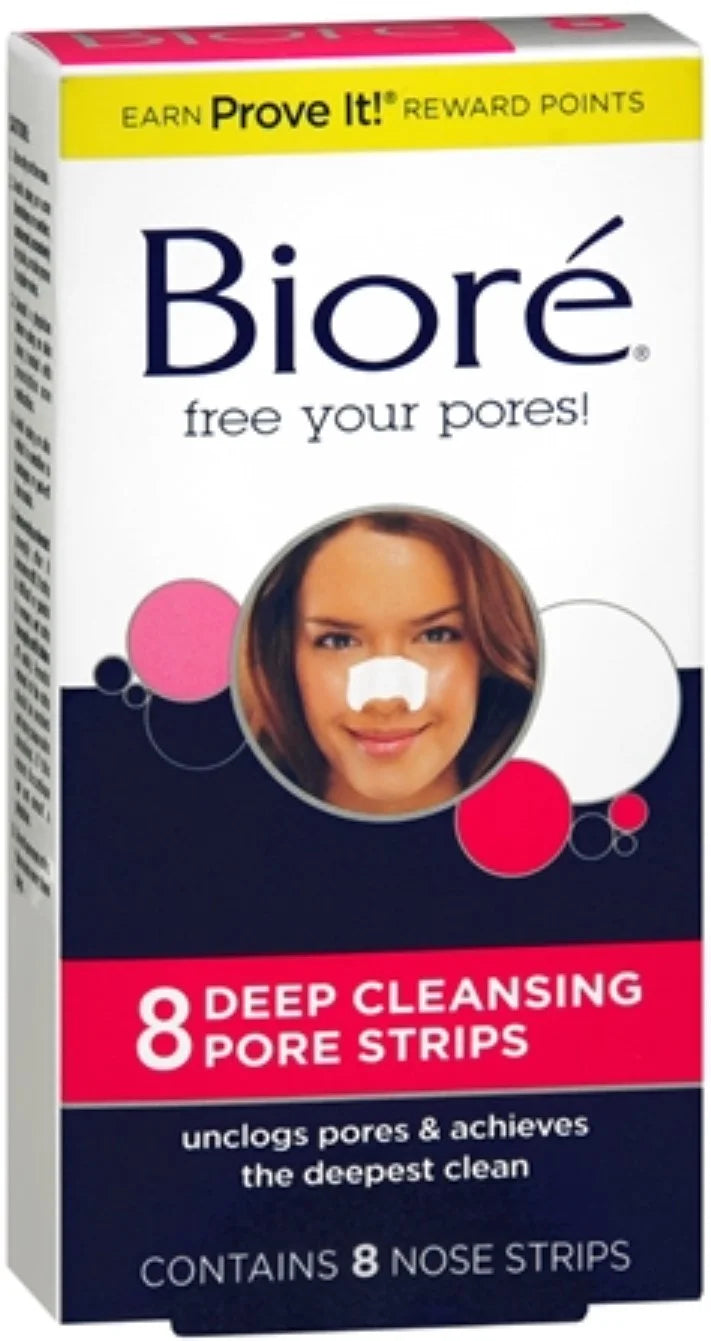 6 Pack - Biore Deep Cleansing Pore Strips Nose 8 ea