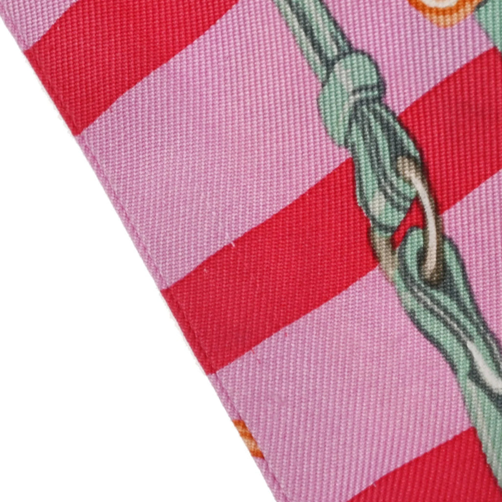 Pre-Owned  Twilly    Old Tag Pink/Red/Green - Women's 100% Silk Scarf Muffler (Fair)