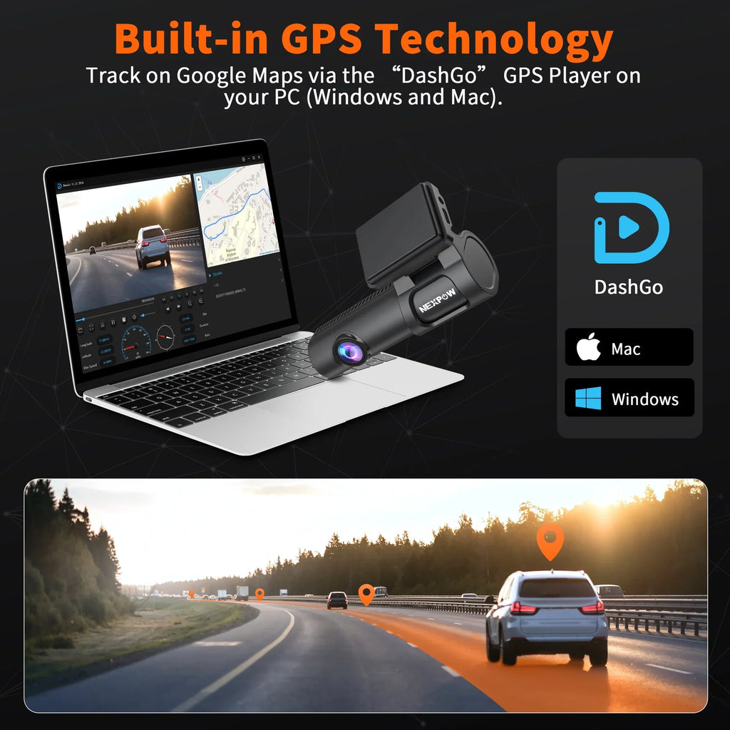 Dash Cam, 4K Dash Cam Front and Rear with Built-in , Car Camera with 1.47"  Screen, Night Vision, 170° Wide Angle, Super Capacitor, , 24H Parking Mode, Support 128GB Max