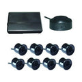Boyo VTSR220 Rear 4 and Front 4 Parking Sensors with Waterproof Connector, Black