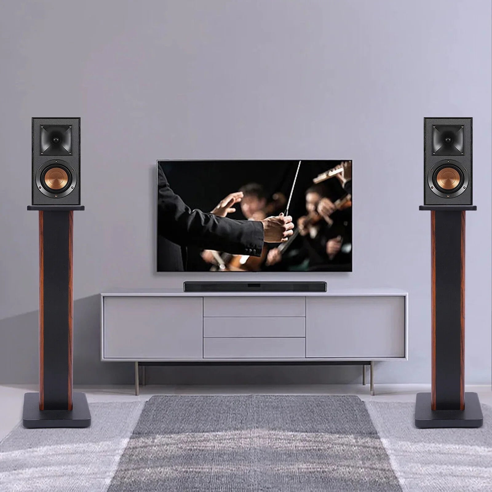 2x28" Studio Speaker Holder Monitor Stands Home Theater Multimedia Speaker Stand