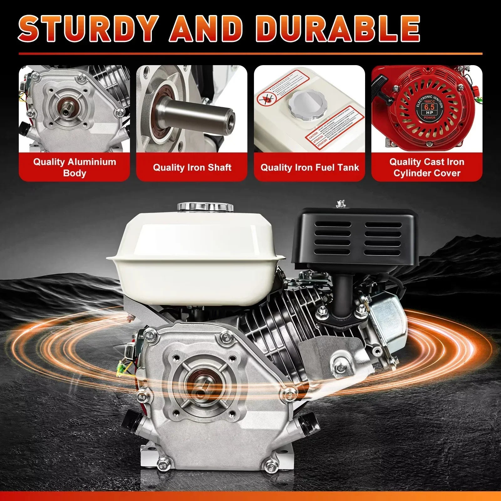 4 Stroke 6.5HP Single Cylinder Gas Engine 160cc Air Cooled For Honda GX160