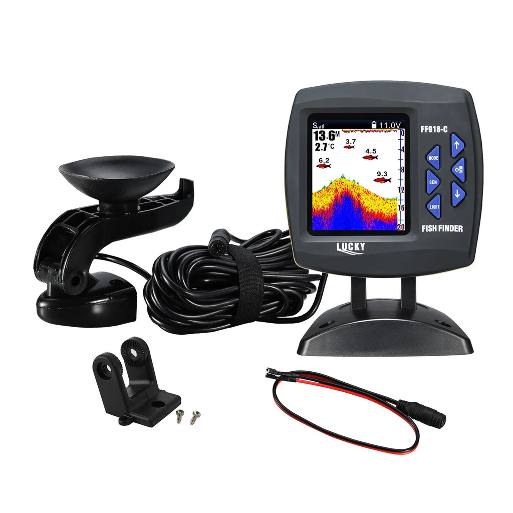 Tomshoo Fish Finder Wired Transducer Sensor Fishfinder 45 Degrees Underwater Fishing Portable Fish Finder Waterproof Underwater Monitor  Fish Locator Boat Fishfinder Fish Detector