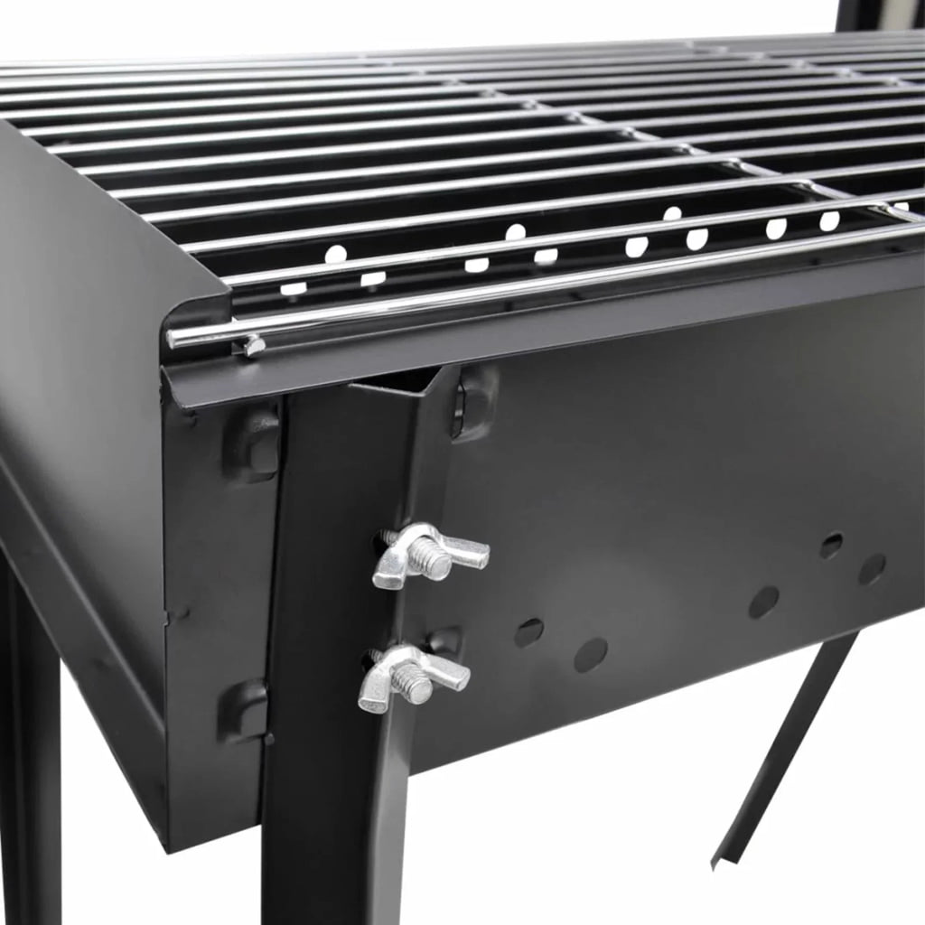 Anself Charcoal  Stand Steel Barbecue Grill Black for Camping Cooking, Grilling, Smoking, Picnic, Hiking, Party, Garden, Patio 29.5 x 18.5 x 30 Inches (L x W x H)