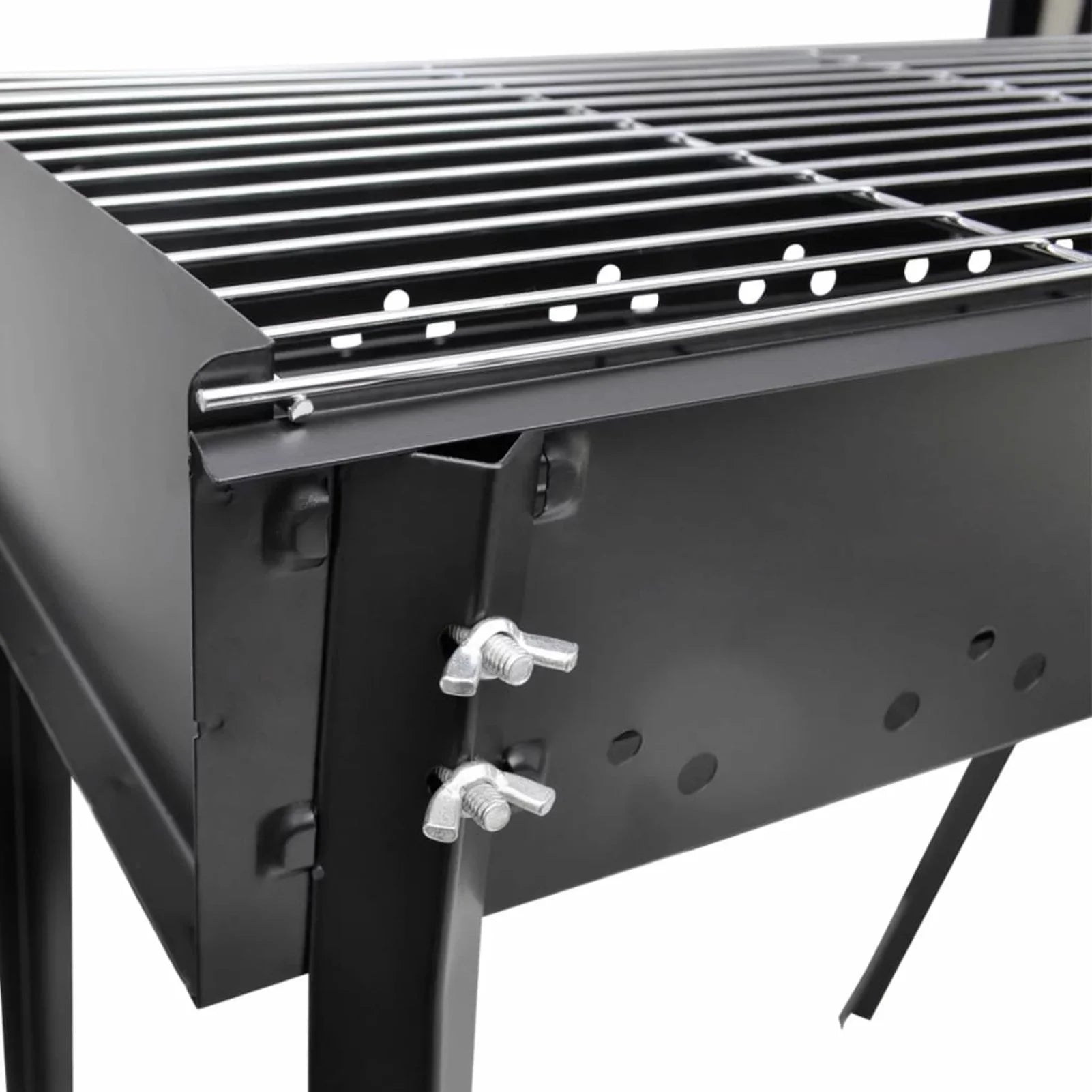 Anself Charcoal  Stand Steel Barbecue Grill Black for Camping Cooking, Grilling, Smoking, Picnic, Hiking, Party, Garden, Patio 29.5 x 18.5 x 30 Inches (L x W x H)